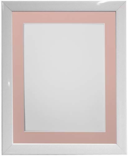 FRAMES BY POST Cornice per Foto Bianca da 1,9 cm con Supporto Rosa Dimensioni Immagine 6 x 4 Pollici Vetro, 8 x 6 Image Size 6 x 4 inch Plastic