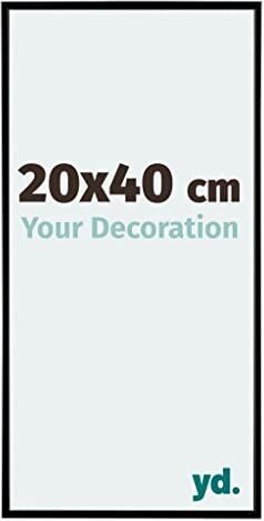 yd. Your Decoration Cornici Portafoto 2x4 cm Cornice Decorativa Parete in Plastica con Vetro in Plexiglas Antiriflesso Ottima Qualità Nero Opaco Evry