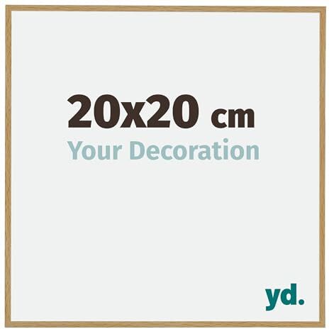 yd. Your Decoration Cornice portafoto in plastica con vetro acrilico, 2 x 2 cm, di ottima qualità, in legno di faggio chiaro, con lastra in vetro resistente ai raggi UV, antiriflesso