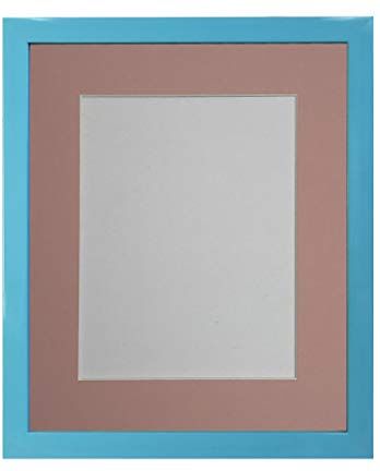 FRAMES BY POST Cornice portafoto Blu con passepartout Rosa, 50 x 40 cm, Formato A3 in plastica e Vetro