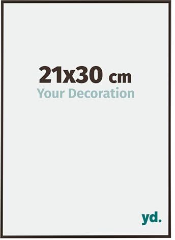 yd. Your Decoration Cornici Portafoto 21x3 cm Cornice Decorativa Parete in Plastica con Vetro in Plexiglas Antiriflesso Ottima Qualità Antracite Evry