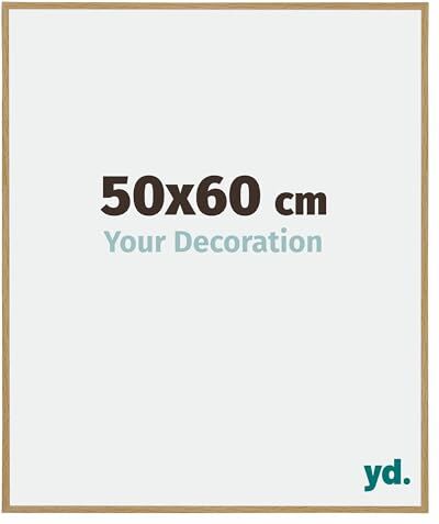 yd. Your Decoration Cornice portafoto in plastica con vetro acrilico, 5 x 6 cm, di ottima qualità, in legno di faggio chiaro, vetro resistente ai raggi UV, antiriflesso, colore: Evry.