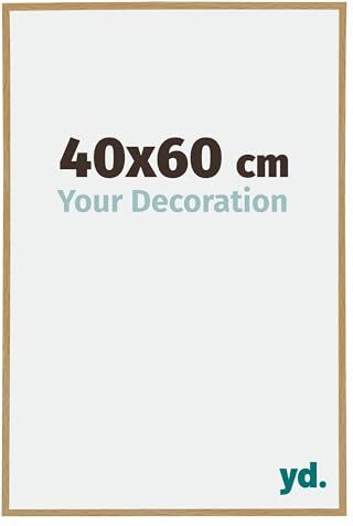 yd. Your Decoration Cornice portafoto in plastica con vetro acrilico, 4 x 6 cm, di ottima qualità, in legno di faggio chiaro, vetro resistente ai raggi UV, antiriflesso, colore: Evry.