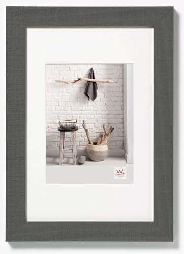 walther design grigio 40 x 50 cm con passe-partout, cornice Home in legno