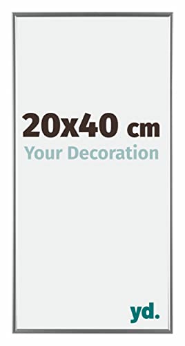 yd. Your Decoration Cornici Portafoto 2x4 cm Cornice Decorativa Parete in Plastica con Vetro in Plexiglas Antiriflesso Ottima Qualità Argento Lucente Evry