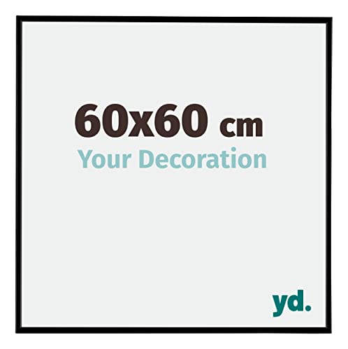 yd. Your Decoration Cornici Portafoto 6x6 cm Cornice Decorativa Parete in Plastica con Vetro in Plexiglas Antiriflesso Ottima Qualità Nero Opaco Evry