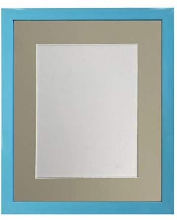 FRAMES BY POST Cornice per Foto Blu da 0,75 Pollici con Supporto Grigio Chiaro, Dimensioni dell'immagine 40,7 x 20,5 cm in plastica di Vetro, Grey Moun