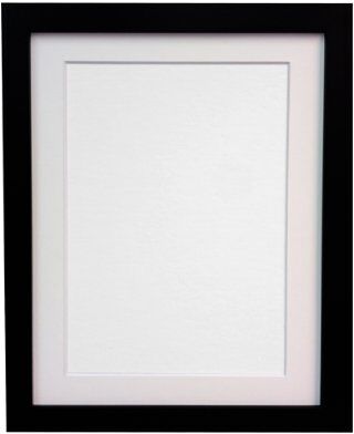 FRAMES BY POST Cornice per Foto H7 Larghezza 25 mm con passepartout Bianco 30 x 20 Pollici per Foto di Formato A2 con Vetro in plastica, Nero