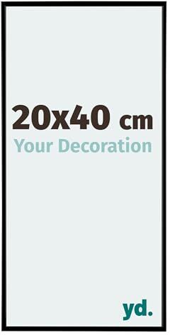 yd. Your Decoration Cornici Portafoto 2x4 cm Cornice Decorativa Parete in Plastica con Vetro in Plexiglas Antiriflesso Ottima Qualità Nero Opaco Evry