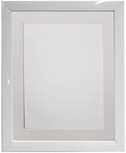 FRAMES BY POST Cornice portafoto Bianca da 1,9 cm con passepartout 25,4 x 20,3 cm, Formato Immagine 17,8 x 12,7 cm, Vetro, Supporto Avorio, 10 x 8 Image Size 7 x 5 inch Plastic