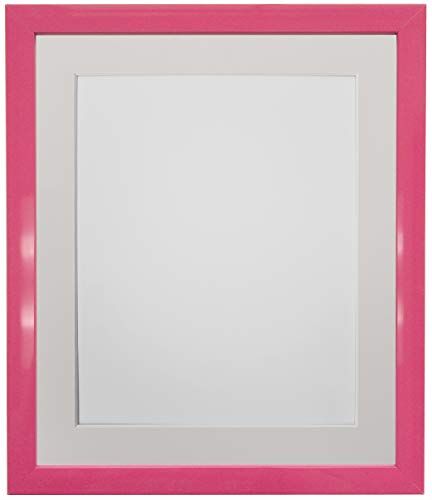 FRAMES BY POST Cornice per Foto da 0,75 Pollici, con passepartout, plastica, Colore: Rosa, Supporto Avorio, 50 x 40 cm Image Size 16 x 12 inch