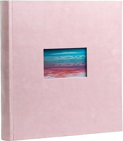 Exacompta Rif.  Album fotografico con libro Skandi, 300 foto, 60 pagine bianche, formato 29 x 32 cm, copertina effetto velluto nudo, finestra di personalizzazione con visuale paesaggio per