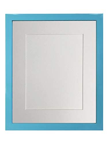 FRAMES BY POST Cornice portafoto Blu con passepartout Bianco 30,5 x 25,4 cm, Dimensioni 22,9 x 17,8 cm, Vetro plastico, e Moun