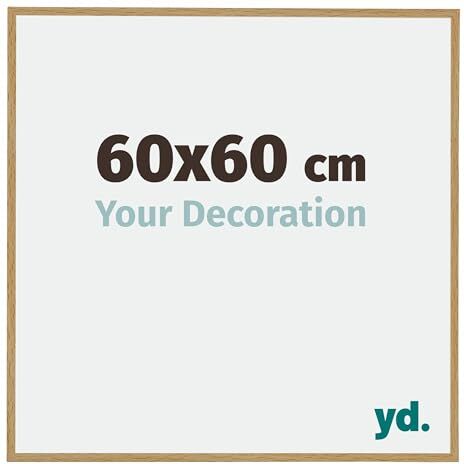 yd. Your Decoration Cornice portafoto in plastica con vetro acrilico, 6 x 6 cm, di ottima qualità, in legno di faggio chiaro, vetro resistente ai raggi UV, antiriflesso, colore: Evry.