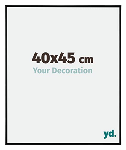 yd. Your Decoration Cornici Portafoto 4x45 cm Cornice Decorativa Parete in Plastica con Vetro in Plexiglas Antiriflesso Ottima Qualità Nero Lucente Evry