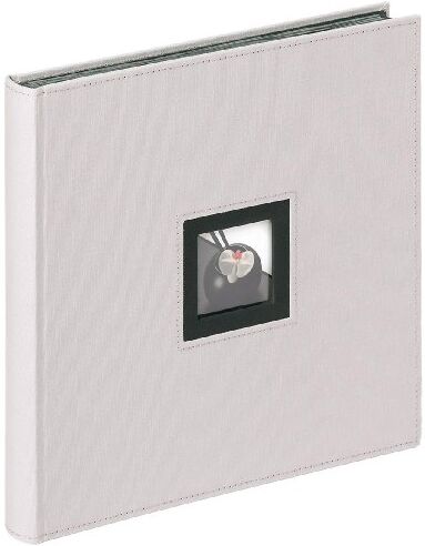 walther design album fotografico beige-grigio 30 x 30 cm lino con ritaglio di copertina, bianco e nero