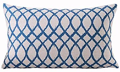 Mydecordealer Classic Cuscino Decorativo, Cotone, Blu/Bianco, Taglia Unica