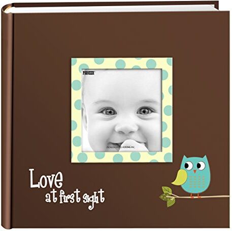 Pioneer 200-pocket ev-246fb/o Baby Owl Stampato Designer Telaio Copertura Foto Album, Blue, 4 x 6 inch