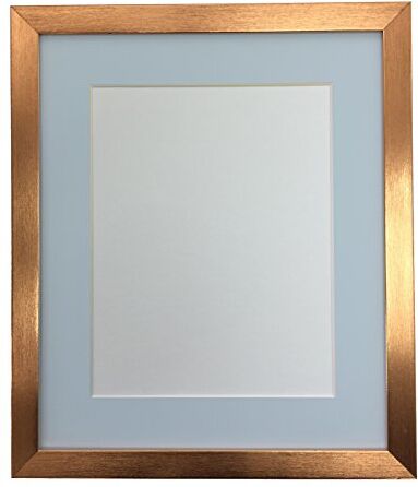 FRAMES BY POST Cornice portafoto in Bronzo con passepartout Blu 30,5 x 25,4 cm, Dimensioni 22,9 x 17,8 cm