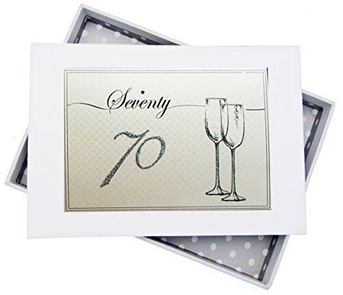 WHITE COTTON CARDS Birthday età 70 flauti Photo Album, Board, Bianco, 12.5 x 17.5 x 2.5 cm