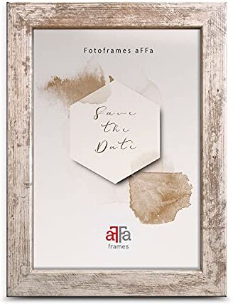 aFFa frames , Hekla, cornice portafoto in MDF, facile da pulire, rettangolare, con vetro acrilico, in pino sbiancato, 13 x 18 cm