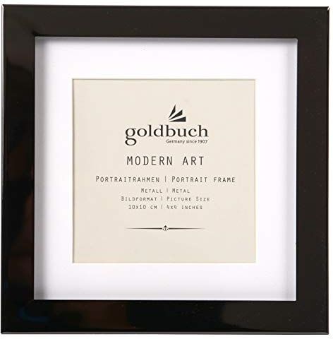 Goldbuch Oro Libro Ritratto Cornice, Modern Art, per 1 Foto Formato 10 x 10 cm, in Metallo, Colore: Nero, 960290