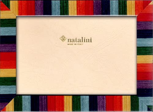 Natalini , GAIA 20 13X 18 cm, Misura foto, Cornice da appoggio, Legno, arcobaleno, Misure esterne 16 X 21 X 1,5 cm, MULTICOLOR