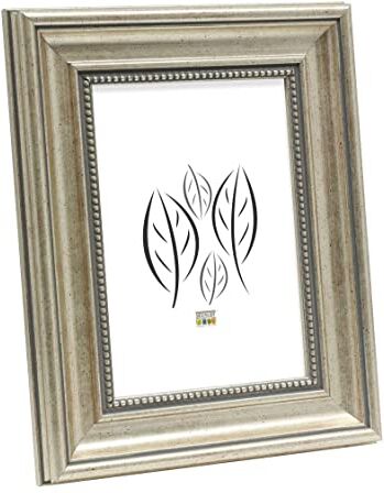 Deknudt Frames , Cornice portafoto con Rete in Resina, Vetro, Argento, 18 x 24 cm