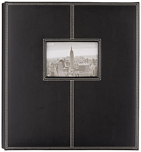 Pioneer Photo Album  300-pocket Sewn Leatherette Frame Cover Photo Album, Nero