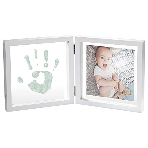 ART My Baby Style Simple Porta Foto Con Kit Impronta In Vernice Per Mano O Piede Del Neonato, Regalo Nascita O Bomboniera Per Battesimo, Sfondo Trasparente