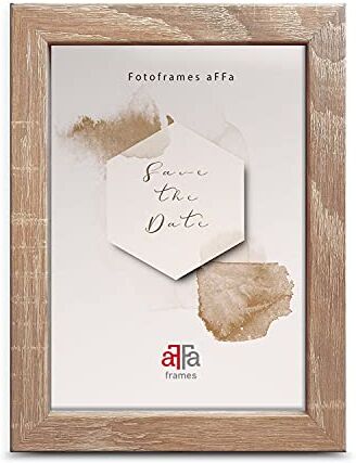 aFFa frames , Hekla, cornice portafoto in MDF, facile da pulire, rettangolare, con vetro acrilico, colore rovere chiaro, 15 x 21 cm