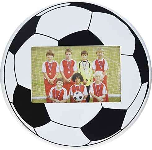 Zep Cornice portafoto in Legno, Design a Forma di Pallone da Calcio, 10 x 15 cm, Nero/Bianco