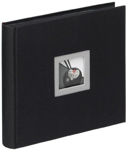 walther design album fotografico nero 26 x 26 cm lino con ritaglio di copertina, bianco e nero