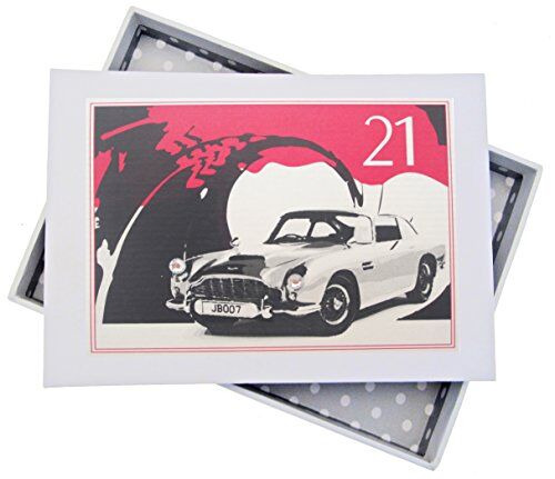 WHITE COTTON CARDS Mini Album Fotografico per 21° Compleanno, Auto d'Epoca, Legno, Bianco, 12.5 x 17.5 x 2.5 cm