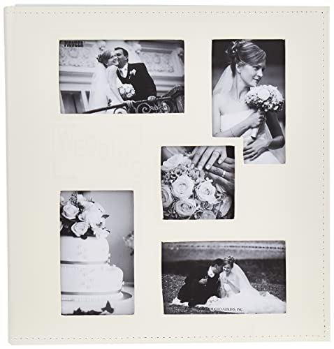Pioneer Album per foto di matrimonio, cornice con stampa in rilievo "" cucito-Album per foto, in finta pelle, colore: avorio