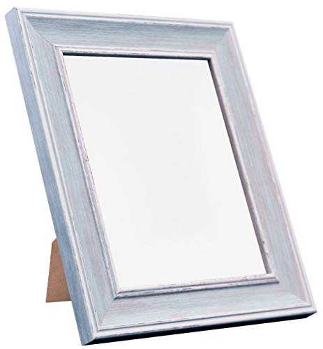 FRAMES BY POST Scandi Cornice portafoto vintage con motivo invecchiato, 35,6 x 20,3 cm, colore: Blu