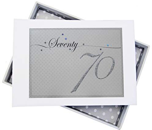 WHITE COTTON CARDS mini "Seventy olografico, frizzante album fotografico per il ° compleanno