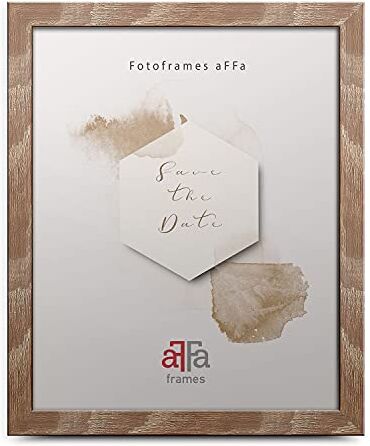 aFFa frames , Hekla, cornice portafoto in MDF, facile da pulire, rettangolare, con vetro acrilico, colore rovere chiaro, 40 x 50 cm