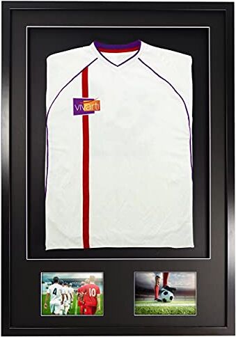 Vivarti fai da Solo Adulto 3D Montato Doppia Apertura Sport Camicia Display Telaio 61 x 91.5cm Telaio Nero, Monte Nero, Nero Backing Card