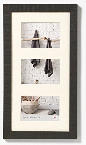 walther design nero 3x 10x15 cm galleria con passe-partout, cornice in legno per la casa
