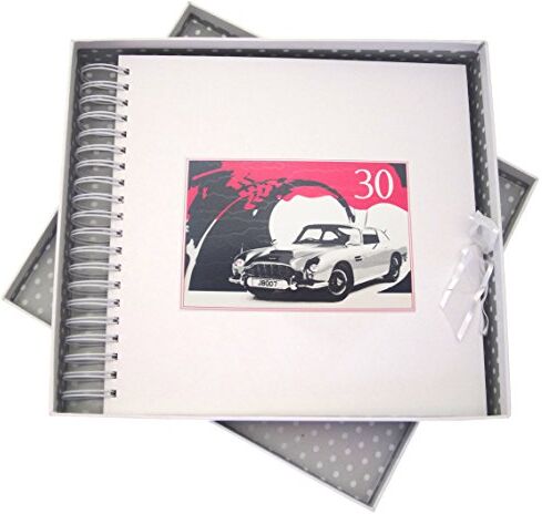 WHITE COTTON CARDS Trentesimo Compleanno, e Memory Book Classic, Auto, Bianco