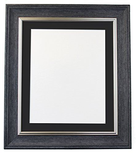FRAMES BY POST , Cornice per Foto Scandi Vintage, Charcoal Grey with Black Mount, A2 Image Size A3