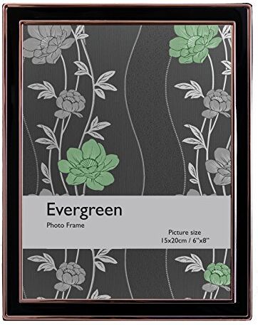 Evergreen Smalto Nero Cornice per 8 x 25,4 cm Centimetri, Argento, Oro Rosa, 20.32 x 1 x 25.4 cm, Argento, Rose Gold, 15.24 x 1 x 20.32 cm