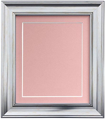 FRAMES BY POST Scandi Cornice portafoto vintage in argento, con supporto rosa e supporto posteriore, 36 x 24 cm, per immagine 30 x 20