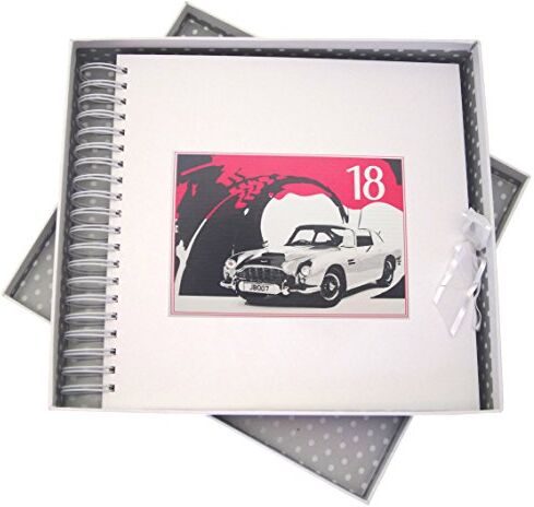 WHITE COTTON CARDS 18esimo Compleanno, e Memory Book Classic, Auto, Bianco