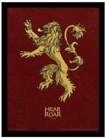 Pyramid Game of Thrones (Lannister) Stampa con Cornice Memorabilia, Multicolore, 30 x 40 x 1.3 cm