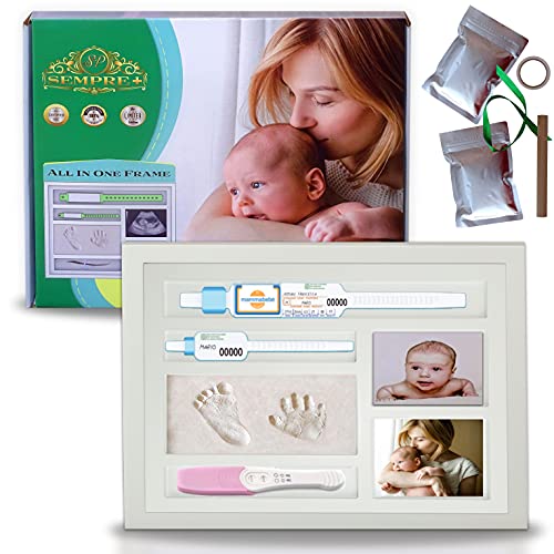 SP SEMPRE + cornice kit impronte neonato mani e piedi   idee regalo nascita e battesimo   baby shower   culla   femmina   (33.5x28.5cm)