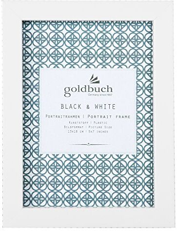 Goldbuch Oro Libro Ritratto Cornice Linea, 13 x 18 cm, Plastica, Bianco/Nero,