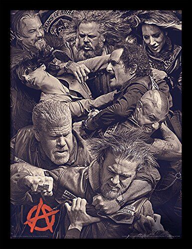 Pyramid Sons of Anarchy (Fight) – Stampa con Cornice Memorabilia 30 x 40 cm, Multicolore, 30 x 40 x 1.3 cm