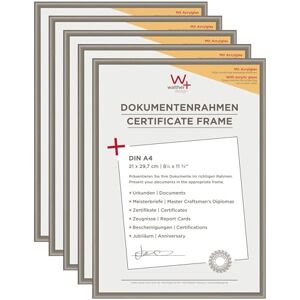 walther design Cornice per quadri in acciaio 21 x 29,7 cm (DIN A4) con vetro artistico confezione da 5, cornice in plastica New Lifestyle walther design Cornice per quadri in acciaio 21 x 29,7 cm (DIN A4) con vetro artistico confezione da 5, cornice in plastica New Lifestyle